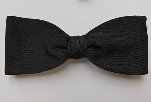 Men's classic black pique bow tie Tenax Clip evening dress or funeral wear Y